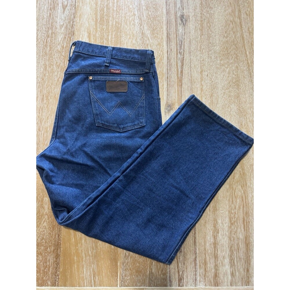 Wrangler 31MWZ Jeans Mens 38x29 Cowboy Cut Relaxed Fit Premium Denim Indigo Blue